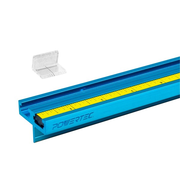 POWERTEC 71131V Aluminum Double T-Track Fence Cap Kit, Right to Left Adhesive Tape Measure and Plastic Insert, 1 Set