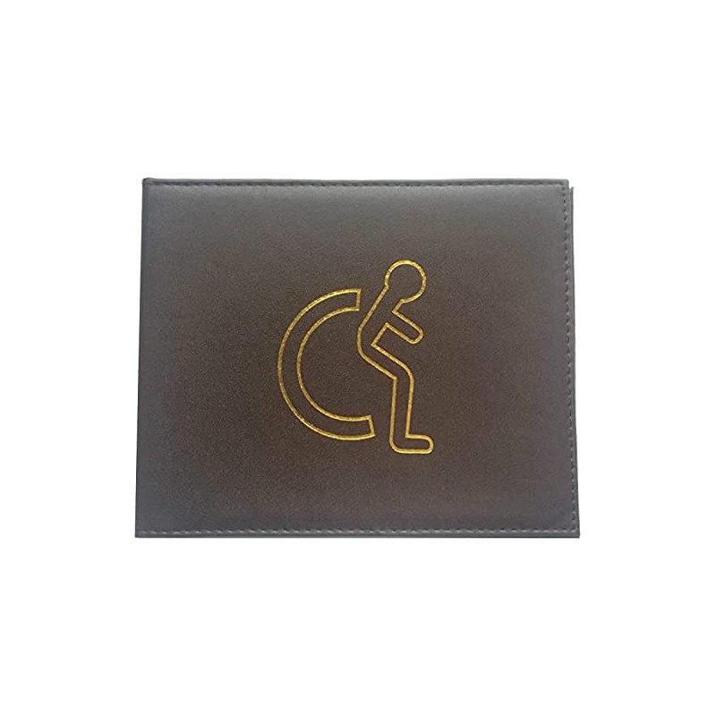 Generic Disabled Badge Holder Wallet - Brown PU Leather -