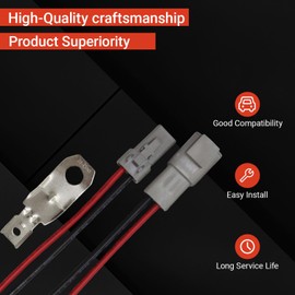 Powkos DTP 2 Pin Waterproof Electrical Connector 12AWG Cable Wire Compatible with Car Truck Boats LED Work Light Replaces DT Series Plug Harness 2 Set