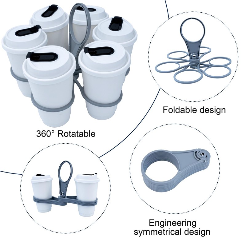 THXFUNAREA 1 x Drink Carrier with Handle, Foldable Drink Holder,