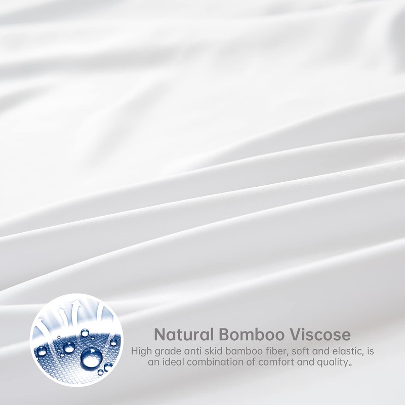 Simple&Opulence 100% Bamboo Viscose Fitted Sheet, Cooling and Luxurious Silky