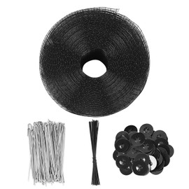 QWORK 6in X 100ft Solar Panel Bird Guard - Heavy-Duty Galvanized Steel with PVC Coating - Includes 70 Stainless Steel Fastener Clips for Easy Installation - 1/2 Inch Mesh for Maximum Protection