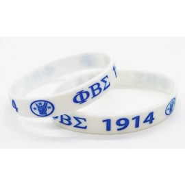 Phi Beta Sigma Fraternity White Silicone Rubber Wristband Bracelet
