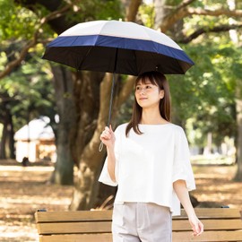 LIEBEN-0702 Folding Parasol Cool Plus UV Thermal Shielding Folding Umbrella, Transitioning, Women's, 19.7 inches (50 cm) x 8 Ribs, 100% Light Blocking, Fabric Uses Over 99.9% UV Reduction, Thermal