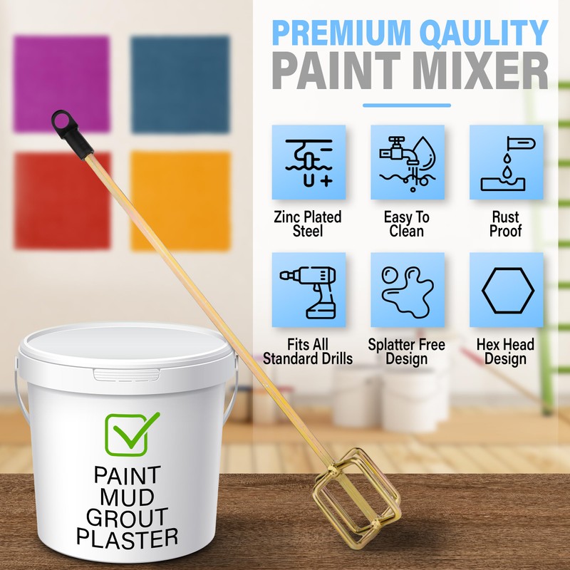 AYZOTEK Paint Mixer for Drill, 1-5 Gallon Bucket, Paint Stirrer