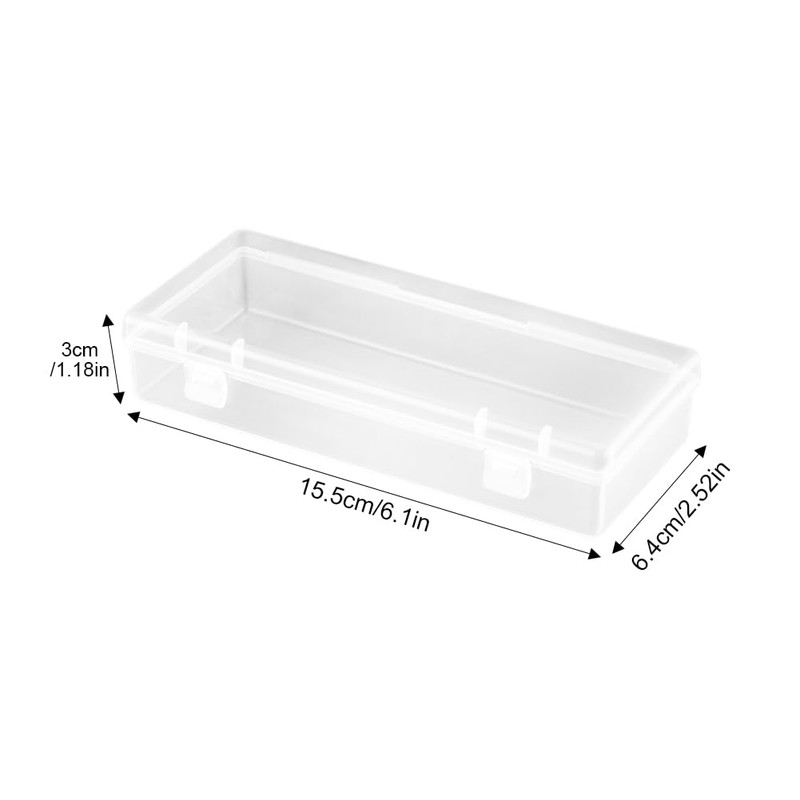 Pack of 3 Small Storage Boxes Plastic Transparent with Lid