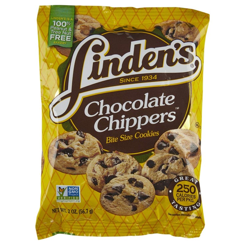 Linden's Chocolate Chip Chippers Cookies Thirty-Six 2 Ounce Bags