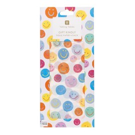 Talking Tables 4 x Fogli di carta velina per regali 70x50cm Fogli di faccine sorridenti colorate per bambini Compleanno Decorazione fai da te Riciclabile Ecologico