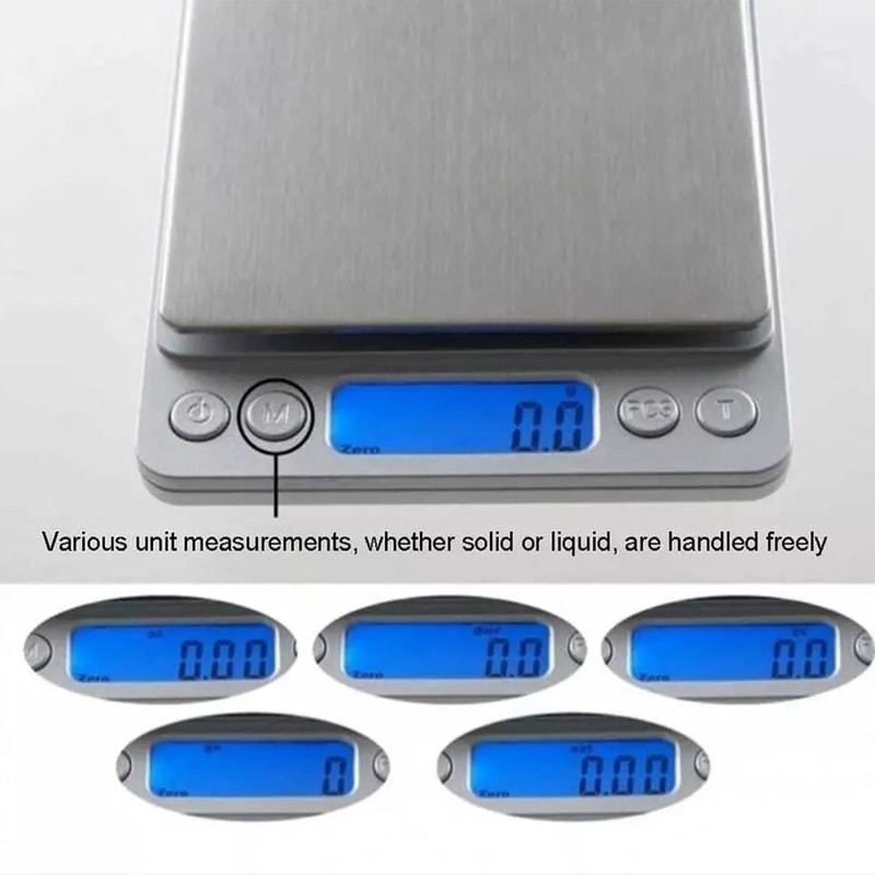 Báscula Digital Portátil Mini con Pantalla LCD, Alta Precisión 0.1g,