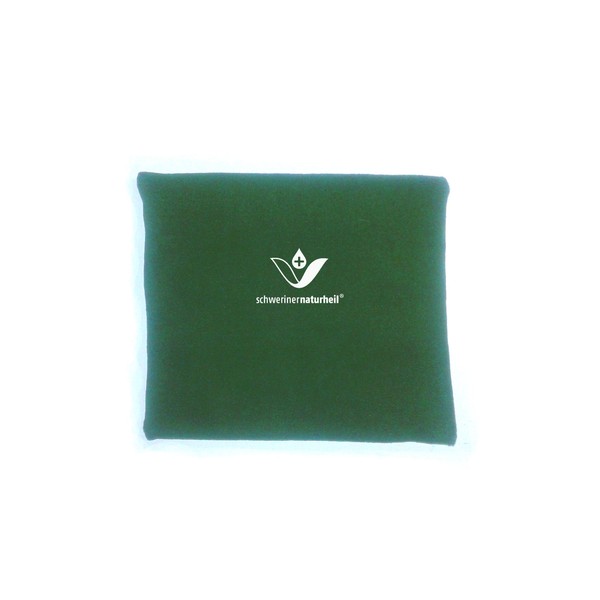 schwerinernaturheil Heat Cushion with 100% Moor Filling and Fleece Cover Olive Green Hot Water Bottle