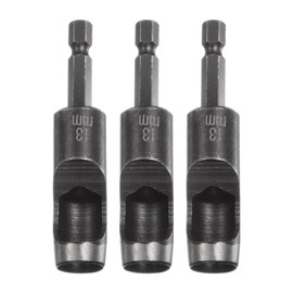 sourcing map 3pcs Leather Hollow Punch 1/4 Hex Shank for Drills, 13mm Dia Rotary Hole Punch for Thick Fabrics Leathercraft Working