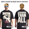 DAVBNM Men's Short Blonde Wavy Hair Wig, Daily Use Costume