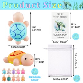 90PCS Turtle Squeeze Toy Sensory Turtle Stress Ball Including Cute Mini Turtles Motivational Cards Organza Bags Positive Appreciation Gifts for Teacher Funny Graduation End of Year Gifts for Student