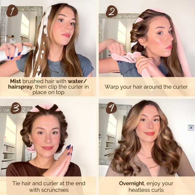 YANIBEST Rizador de Pelo Sin Calor para Dormir, Diadema para