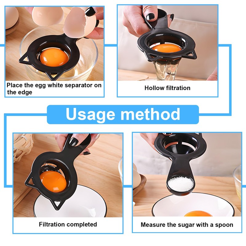 Egg Opener Set, 2 Pieces Egg Yolk Separator, One Stainless