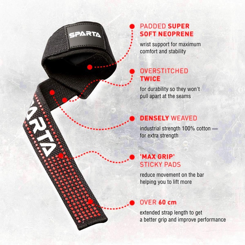 Weight Lifting Straps with Padded Wrist Support – Non Slip