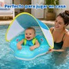 Flotador Bebé Con Techo Parasol Inflable Piscina Seguro