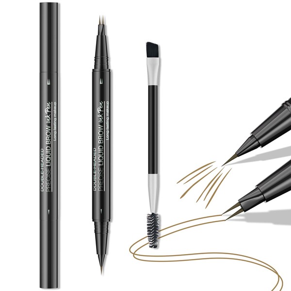 Precision Eyebrow Pen Waterproof - 2 in 1 Double Ended