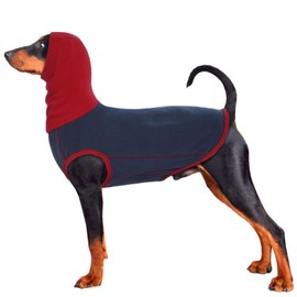 MHaustlie Dog Jumper, Dog Coat, Fleece for Medium Dog, Jumper, Fleece Vest, Stretch Sweatshirt, Turtleneck Dog Jumper, Cat Jumper, Fleece Jacket, Dog Clothes (Dark Blue, L)