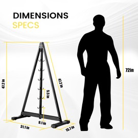 Brveniu LAT Pull Down Bar Storage Rack Portable, Floor Standing Cable Attachment Organizer