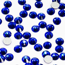 Royal Blue Nail Rhinestones 1440pcs SS20 Bulk Sapphire Nail Art Round Crystals K9 Glass Flatback Gems Beads Stones Diamonds Gluefix for Nail Charms DIY Crafts Jewels Accessories Eyes Face Makeup