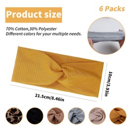 Luckwaii Women's Hair Bands, Pack of 6 Headbands for Women, Extra Wide Hair Band, Elastic Soft Headbands, Non-Slip Hair Bands for Women, Hair Straw, Turban, Hair Wrap for Girls
