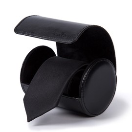 Necktie Storage Tie Case Magnet Storage Box, Cylindrical, Blue, Black