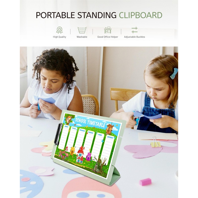 GAUENEEN Free Standing Clipboard and Desktop Stand with Adjustable Buckles