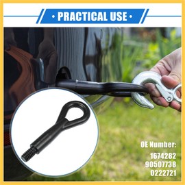 REPAIROCK Tow Hook Compatible for Opel for Astra G 1998-2004 for Opel for Astra H 2004-2010, Durable Metal Black Front Rear Bumper Towing How Durable Material Auto Replacement Parts