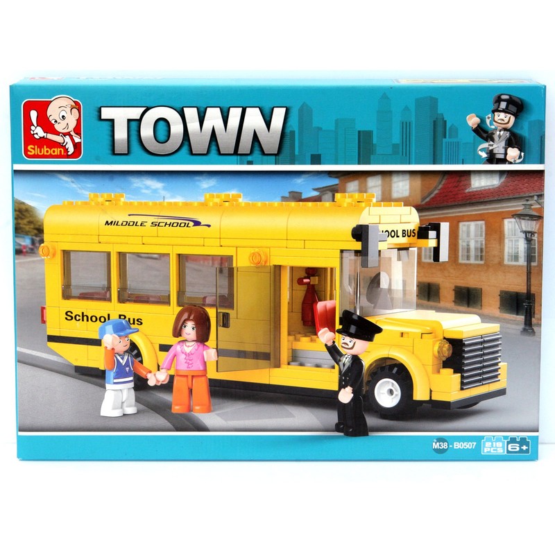 Sluban School Bus "Town" Building Kit (219-Piece), Medium