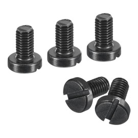 sourcing map Black Oxide Slotted Button Head Screws, 10Pcs 6-48 x 1/4" Carbon Steel Machine Screw for Furniture and Electrical Components Installation