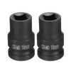 sourcing map 2pcs 4 Point Square Socket 1/2" Drive 10mm
