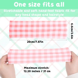 Gsbnjuy 8 Pcs Fashion Women's Headbands for Short Hair Non Slip Elastic Floral Hairbands Soft Fabric 2 Inches Thick Stripe Head Bands Hair Accessories for Women Girls Sports Workout Yoga Running Gym