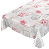 ANRO Oilcloth Tablecloth, Washable, Roses, Country House Antique Style, Grey,