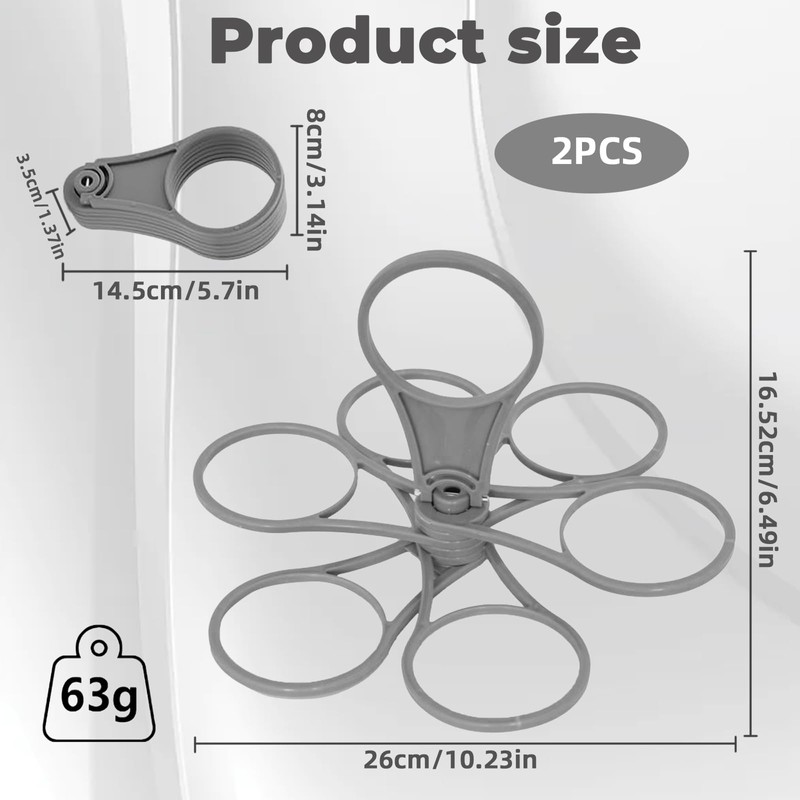 2 Pcs Folding And Swivelling Plastic Handheld Cup Holder， Carrying
