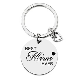 MXXGMYJ Best Mimi Ever Keychain Gifts for Mimi Grandma Mothers Day Birthday Gift for Grandmother Gigi Grandmom Christmas Gifts for Nonna Mamaw from Granddaughter Grandson Grandkids