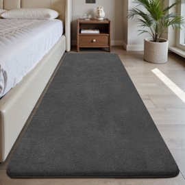 Treeboy Rugs Living Room 60x120cm,Grey Runner rug for Bedroom, Washable Anti Slip Fluffy Rug, Short Pile Soft Modern Floor Carpets Mat Beside Rugs for Kids Room Hallway Entryway