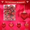 36Pcs Valentines Day Decor Heart Ornaments-red
