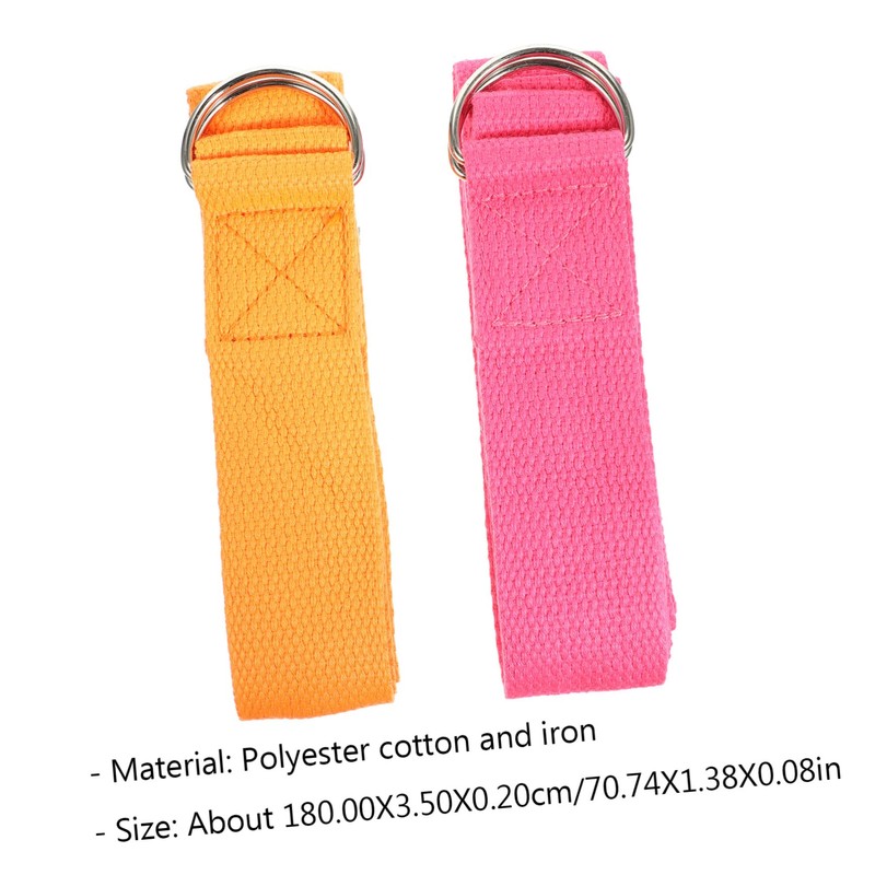 KOMBIUDA 2pcs Yoga Stretch Strap 1.8m Nonelastic Pilates Band for