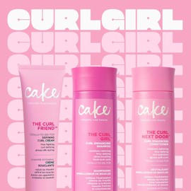 Cake Beauty Curl Defining Shampoo, Conditioner & Cream Set - Curl Enhancing, Moisturizing, Frizz Control - For Curly Hair - With Avocado Oil & Argan Oil - 3 Pack