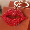 Reizteko Big 3D Hot Lips Shape Sparkling Charm Blingbling Keychain