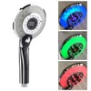 LED Shower Head Bathroom Hand Held 3-Color Temperature Control Color