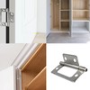 JAKOUE 10 pcs Silver 1"*2"(25mm*51mm) Non-Mortise Door Hinges,Bifold Butt Hinges,Hidden