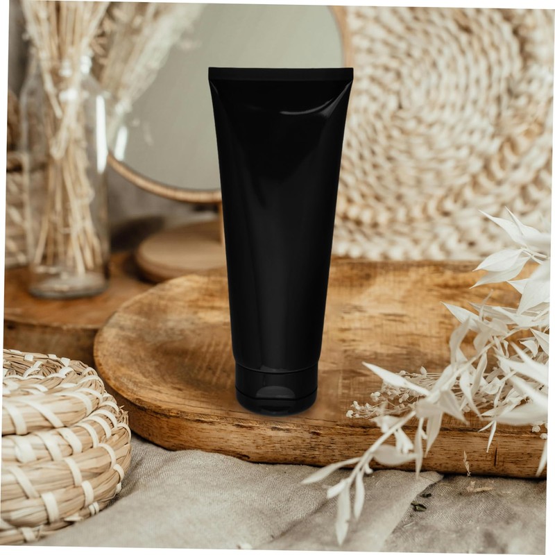 TOPPERFUN Black Gloss Plastic Cosmetic Soft Tube Large Capacity Lotion