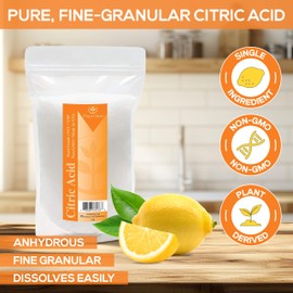 Citric Acid Powder 1 lb. 100% Pure Food Grade, Kosher, Non-GMO, for Cooking, Baking, Cleaning, Bath Bomb and Soap Making.