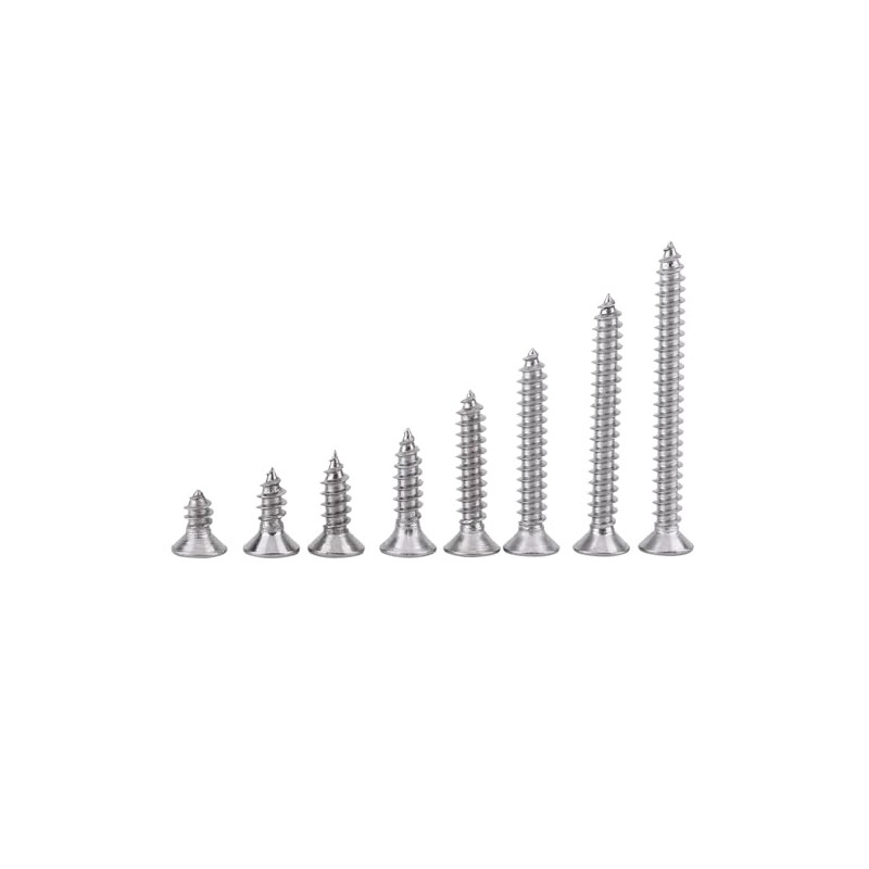 200 Uds M3 Acero Inoxidable SS304 Tornillos Autorroscantes Pan Flat