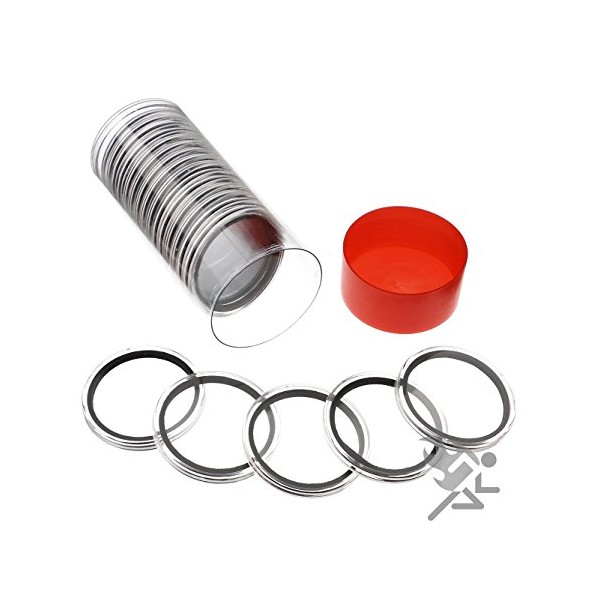 (1) Airtite Coin Holder Storage Container & (20) Black Ring