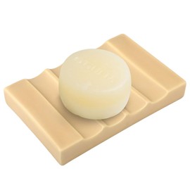 Bochino Soap Dish for Bathroom Sink and Shower Ceramic Soap Tray, Small Bar Soap Holder with Drainage Non-Slip Luxury Bathroom Decor Accessories (Khaki)