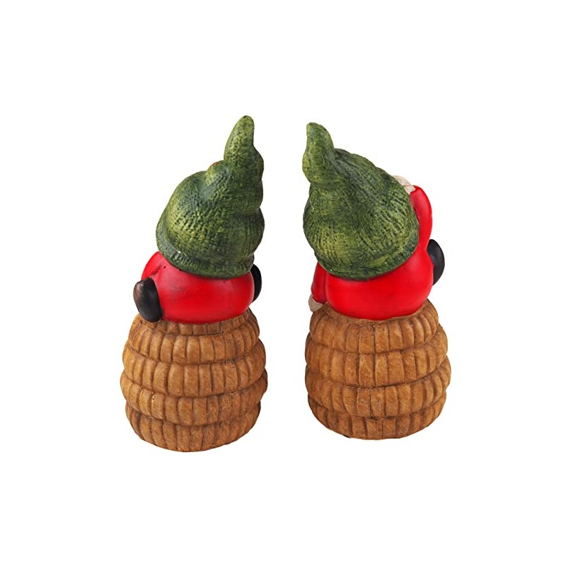 BWG Gonk 22cm Gnome On Beehive Garden Ornament Figurines (Set