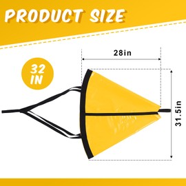 Tandefio 2 Pcs Marine Boat Parachute Sea Anchor Drift Sock for Fishing Boat 250d Nylon Trolling Fishing Drogue for Inflatable Sail Drift Anchor for Kayak Pontoon (32 Inch,Yellow)